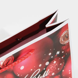 Цена за 2 шт. Пакет подарочный новогодний ламинированный «Шары», MS 23 х 18 х 8 см