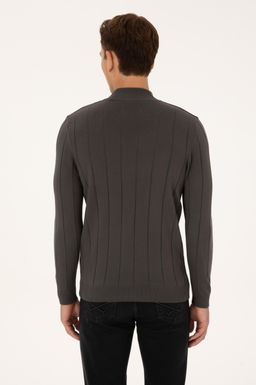 Erkek Slim Fit Yar_m Bal_k__ Yaka Gri Kazak - U.s. polo assn фото 5