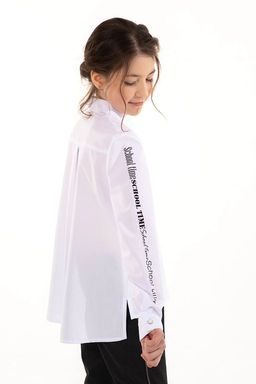 Белая школьная блуза Mooriposh, модель 06126  фото 3