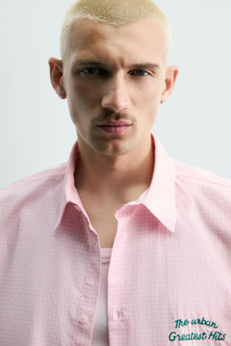 CAMISA CUADROS COMBINADO GR?FICO / Rosa / Blanco - Zara фото 5