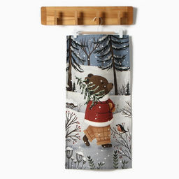 Полотенце Этель Forest bear 4073 см, 100% хлопок, саржа 190 г/м