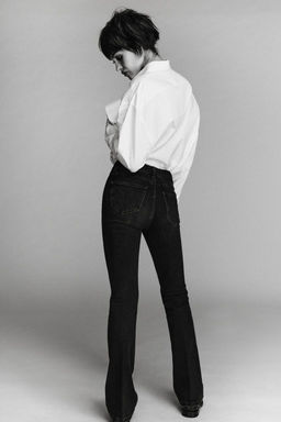 ZW COLLECTION MID-WAIST BOOTCUT CONTOUR JEANS - Zara фото 2