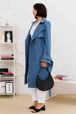 Плащ AURA 7037-176-Р темно-голубой деним