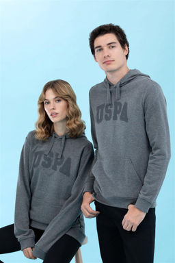 U. S. Polo Assn Базовый свитшот с капюшоном антрацитового меланжа - U.s. polo assn фото 2