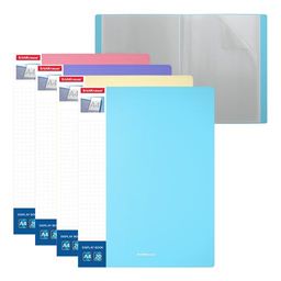 Цена за 4 шт. Папка файловая пластиковая с карманом на корешке ErichKrause Diagonal Pastel, c 20 карманами, A4, ассорти (в пакете по 4 шт.)