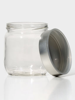 Банка для сыпучих «Вока», 380 мл, с металлической крышкой, стекло, прозрачная