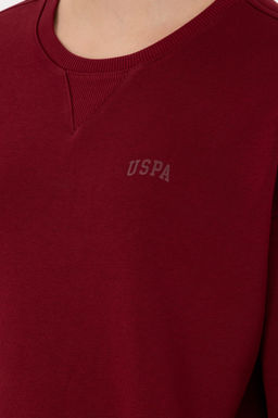 Женский бордово-красный базовый свитшот с круглым вырезом - U.s. polo assn фото 7