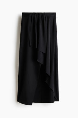 Falda asim?trica con panel drapeado