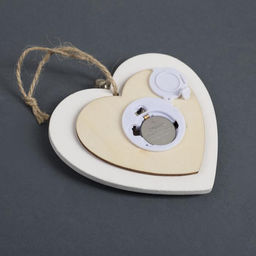 Ёлочная игрушка Сердце с оленем, 10х10х2 см, 3 LED, от батареек, свечение тёплое белое - Luazon lighting фото 3