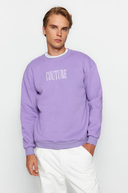 Lila Regular/Normal Kesim Ici Polar/S?cak Tutan Nak?sl? Sweatshirt TMNAW21SW1538