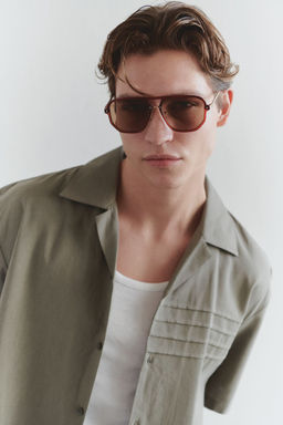 TRENDYOL MAN Limited Edition Haki Regular Fit Keten Kar?s?ml? Gomlek TMNSS25GO00038 - Trendyolmilla фото 2