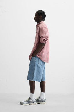 CLASSIC BAGGY FIT DENIM BERMUDA SHORTS - Zara фото 4