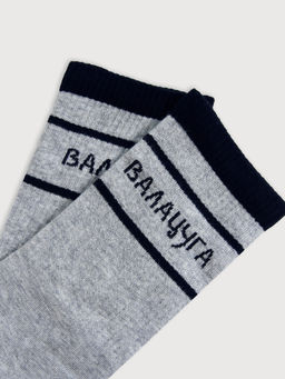 Цена за 5 пар! Носки мужские серые с рисунком в виде надписи Валацуга серый меланж 107K-2683 - Mark formelle фото 4