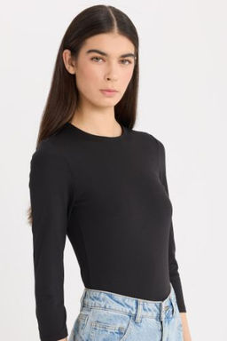 Regular Fit Bisiklet Yaka Basic Duz Yar?m Kollu C?tc?tl? Body