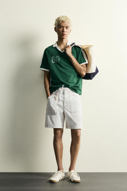 POLO CONTRASTE F?TBOL RETRO / Verde