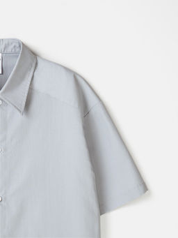 Рубашка оверсайз с коротким рукавом Серая 7+ - Bungly фото 4