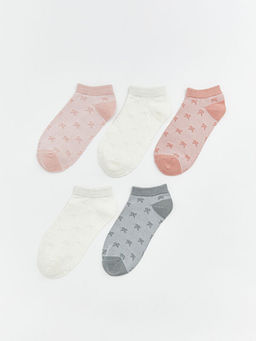 Fiyonk Desenli Kad?n Patik ?orap 5li