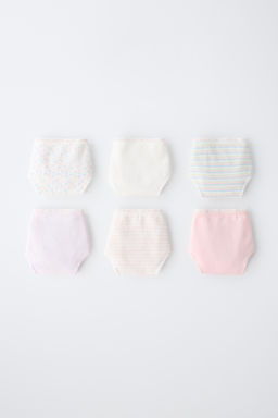 6-14 A?OS/ PACK SEIS BRAGUITAS RAYAS Y FLORES / Multicolor