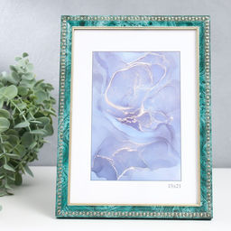 Фоторамка для фото 15×21 см Keep memories «Камея», пластик, малахит, (стекло)