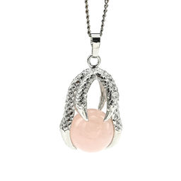 Подвеска Коготь 23*30мм с шариком 16мм из розового кварца