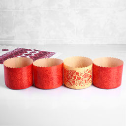 Цена за 20 шт. Форма бумажная для кулича «Красная Пасха», 110×85 мм, МИКС