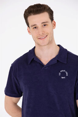 U. S. Polo Assn / Мужская темно-синяя комфортная футболка с воротником-поло - U.s. polo assn фото 3
