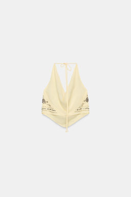 TOP HALTER ABALORIOS / Amarillo