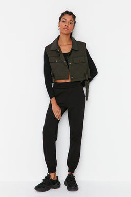 Siyah Basic Jogger Kal?n Ici Polarl? Orme Esofman Alt? Pantolon TWOAW21EA0010
