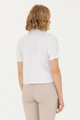 Женская белая рубашка с коротким рукавом - U.s. polo assn фото 5