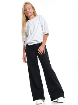 Джинсы черные подростковые палаццо для весны и лета 33-1074 черный - Mini maxi фото 5