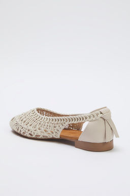 Trendyol Shoes Bej Orgu Desenli Badem Burun Kad?n Babet TAKSS25BE00027 - Trendyolmilla фото 7