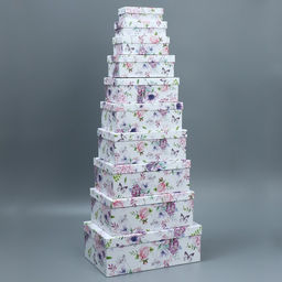 Набор коробок 10 в 1, упаковка подарочная, Цветы, 12?7?4 - 32.5?20?12.5 см