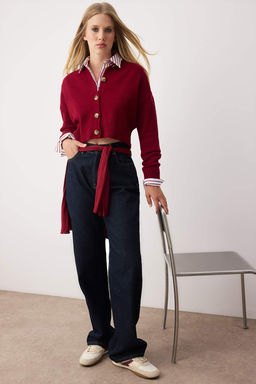 TRENDYOLMILLA Gri Crop Yumusak Dokulu Dugmeli Triko H?rka TWOAW24HI00198 фото 17