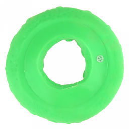 Игрушка для собаки "Пончик" д14см, h3см, с пищалкой, ПВХ, фактурная, цвета микс (розово-зеленый, желто-розовый), "Пэт тойс (Pet toys)" (Китай)