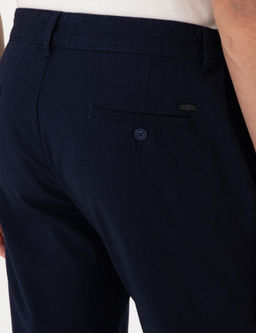 Lacivert Slim Fit Keten G_r_n_ml_ Kanvas Pantolon