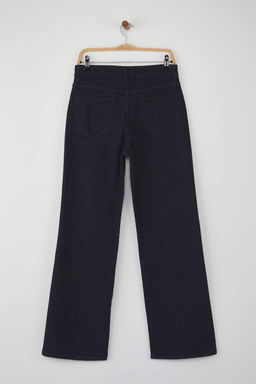 Koyu Mavi Cizgi Detayl? Yuksek Bel Wide Leg Jeans TWOAW26JE00101