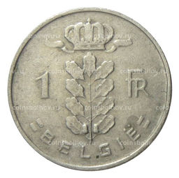 Монета 1 франк 1967 года Бельгия  Надпись на фламандском (BELGIE)