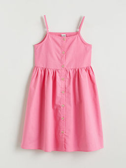 Kare Yaka ?p Ask?l? K?z ?ocuk Elbise