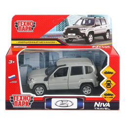 Машина металл LADA Niva travel 12 см, (двери, серый) инерц, в коробке