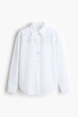 Camisa de algod?n con bordado ingl?s