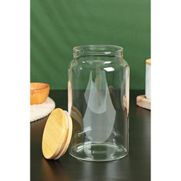 Банка для сыпучих «Эко», 1 л, 10×18 см, с бамбуковой крышкой, стекло