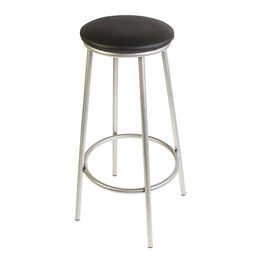 Табурет барный «Клик Мебель. Высокий», искусственная кожа, цвет серебристый металлик/чёрный