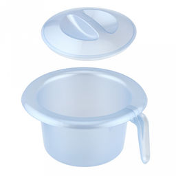Горшок детский пластмассовый д21см, h13,5см, полипропилен, с крышкой, голубой перламутр (Россия)