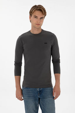 Erkek Gri Basic Sweatshirt Sepette S_rpriz _ndirim