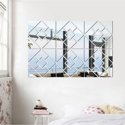 Зеркало настенное «Ромбы», на клеевой основе, акриловое, 54 детали, 40×60 см