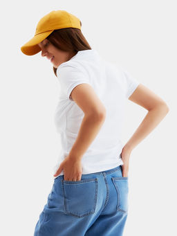 Футболка поло женская MINAKU: Basic line, белая, размер 44