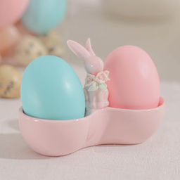 Менажница керамическая 2 ячейки Кролик, 11,5?5,5?8 см, цвет розовый - Simaland фото 4