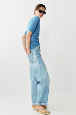 JEANS Z1975 RELAXED FIT TIRO MEDIO VUELTA BAJO / Azul claro - Zara фото 4