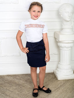 Блузка "Кружевница", кор. рук, белый