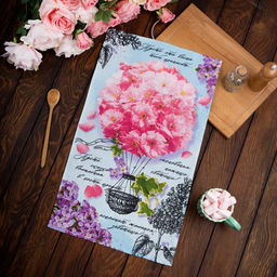 Цена за 2 шт. Полотенце кухонное Доляна Волшебная весна 34?60 см, рогожка, 100% хлопок, 160 г/м?